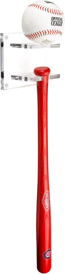 Mini baseball bat vertical wall display with acrylic mounting bracket