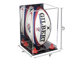 Acrylic Rugby Ball Display Case Vertical - Mirror Wall Mount(A060/B42)