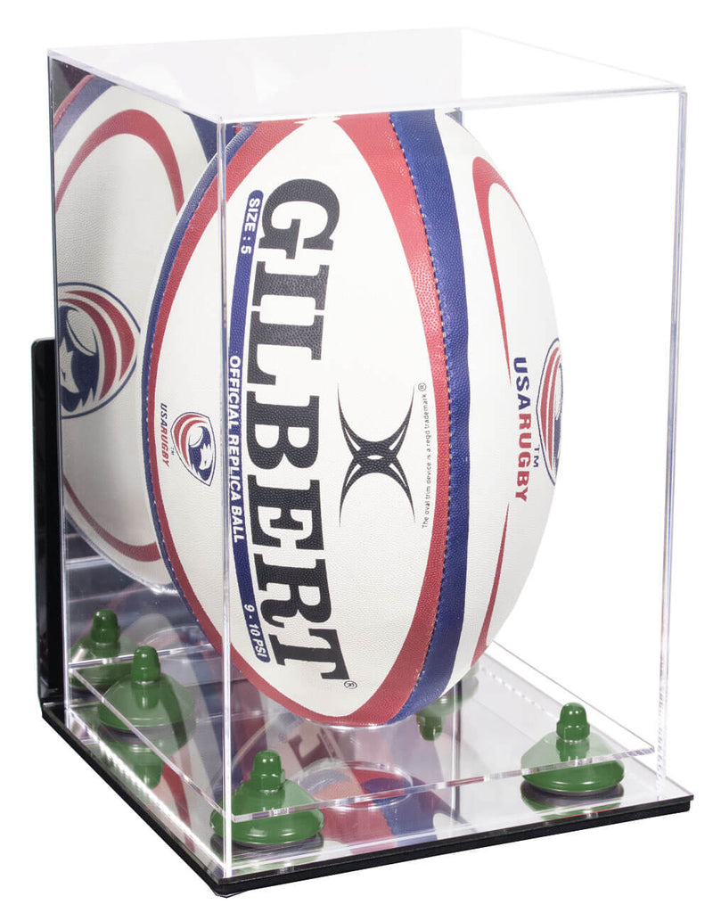 Acrylic Rugby Ball Display Case Vertical - Mirror Wall Mount(A060/B42)