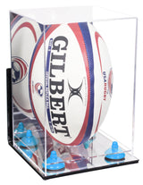 Acrylic Rugby Ball Display Case Vertical - Mirror Wall Mount(A060/B42)