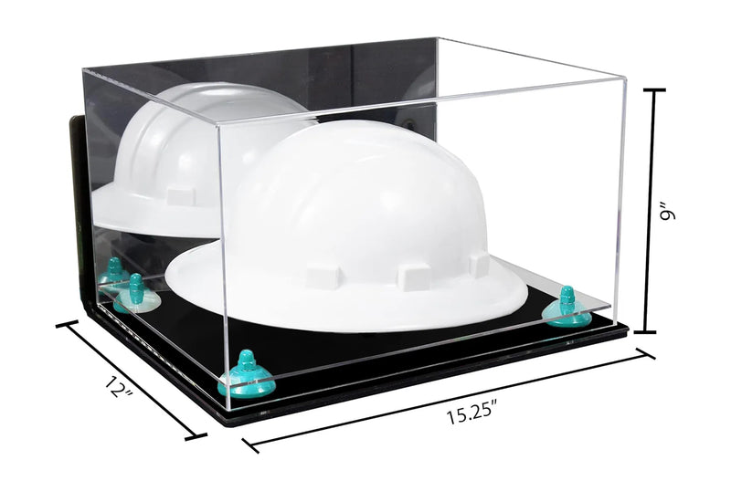 Acrylic Large Helmet - Large Safety Helmet Display Case - Mirror Wall Mounts (A082/V13)