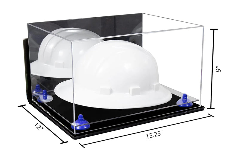Acrylic Large Helmet - Large Safety Helmet Display Case - Mirror Wall Mounts (A082/V13)