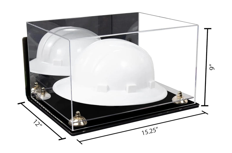Acrylic Large Helmet - Large Safety Helmet Display Case - Mirror Wall Mounts (A082/V13)