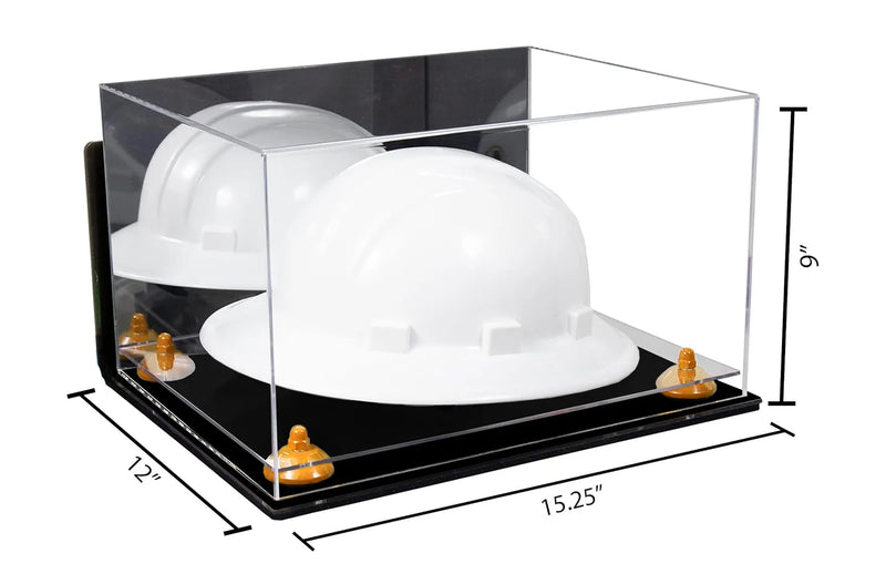 Acrylic Large Helmet - Large Safety Helmet Display Case - Mirror Wall Mounts (A082/V13)