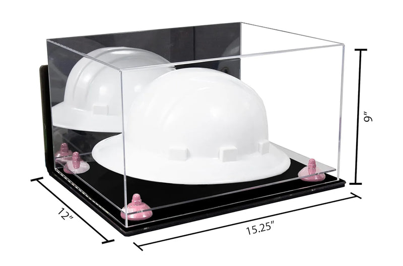 Acrylic Large Helmet - Large Safety Helmet Display Case - Mirror Wall Mounts (A082/V13)