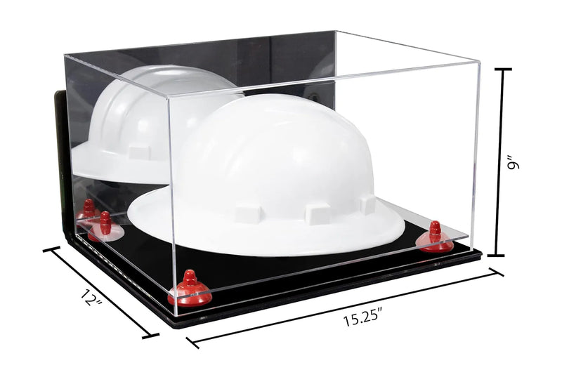 Acrylic Large Helmet - Large Safety Helmet Display Case - Mirror Wall Mounts (A082/V13)