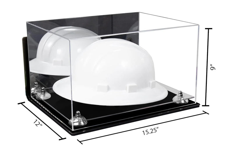 Acrylic Large Helmet - Large Safety Helmet Display Case - Mirror Wall Mounts (A082/V13)
