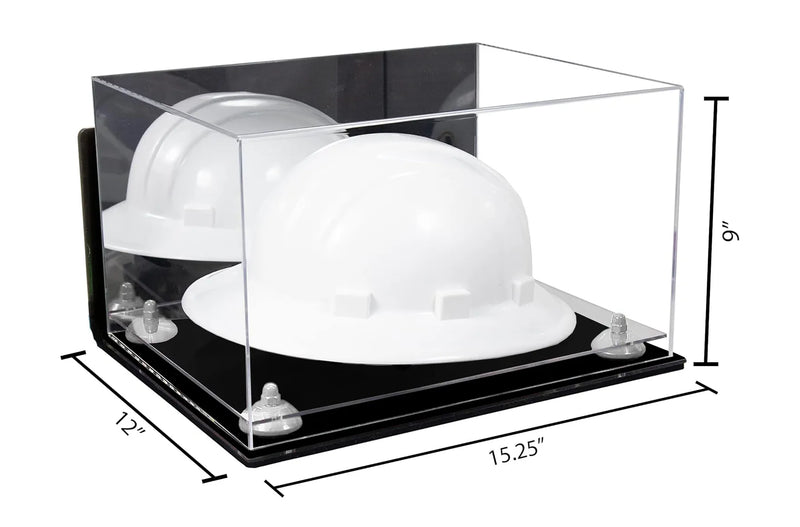 Acrylic Large Helmet - Large Safety Helmet Display Case - Mirror Wall Mounts (A082/V13)