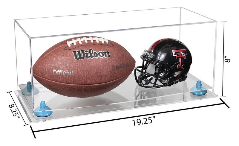 Full-Size Football And Mini Helmet Display Case - Clear (A103/B47)