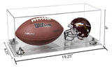 Full-Size Football And Mini Helmet Display Case - Clear (A103/B47)