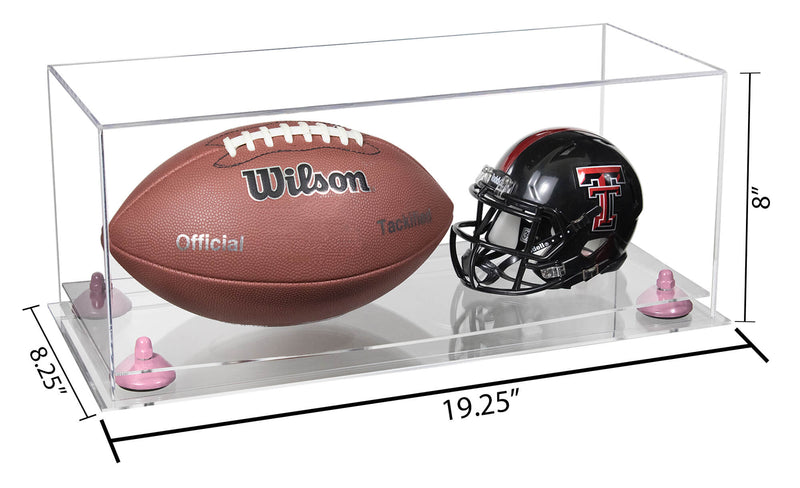 Full-Size Football And Mini Helmet Display Case - Clear (A103/B47)