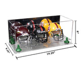 Acrylic Three Mini - Miniature Football Helmet (not Full Size) Display Case - Mirror No Wall Mount (V47/A103)