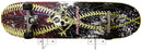 Clear acrylic skateboard wall mount displaying a skateboard