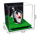 Versatile Display Case - Large Square Box with with Risers, Mirror Case and No Wall Mount - 15.5" x 15.5" x 15.5" (A118)