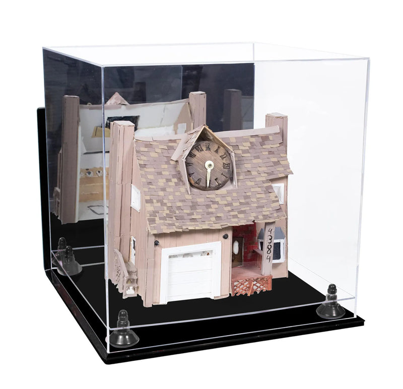Versatile Display Case - Large Square Box with Risers, Mirror Case and Wall Mounts 15.5" x 15.5" x 15.5" (A118)
