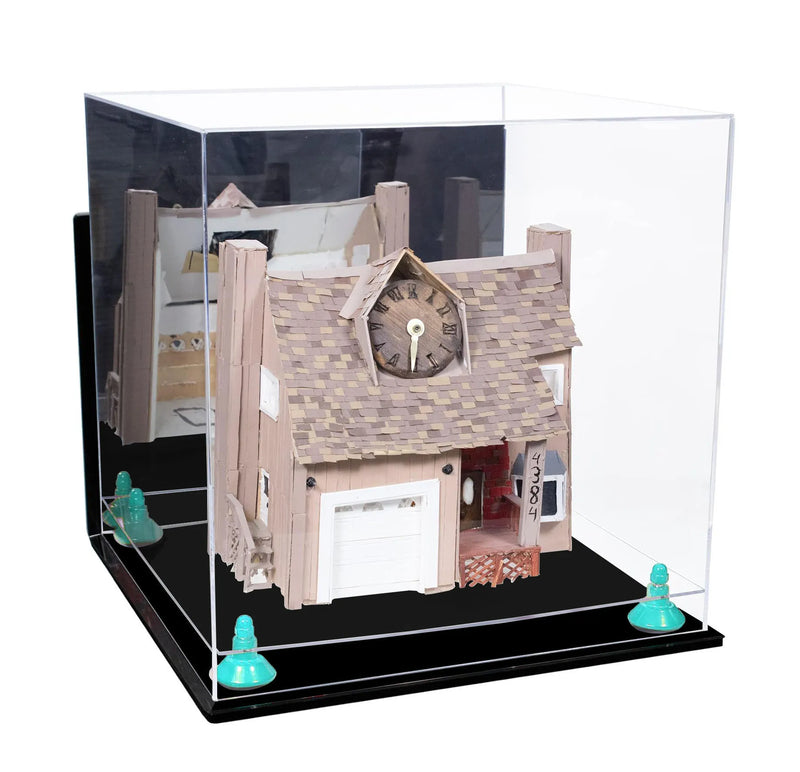 Versatile Display Case - Large Square Box with Risers, Mirror Case and Wall Mounts 15.5" x 15.5" x 15.5" (A118)