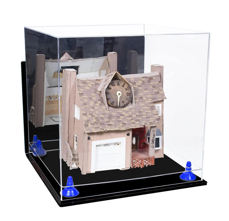 Versatile Display Case - Large Square Box with Risers, Mirror Case and Wall Mounts 15.5" x 15.5" x 15.5" (A118)
