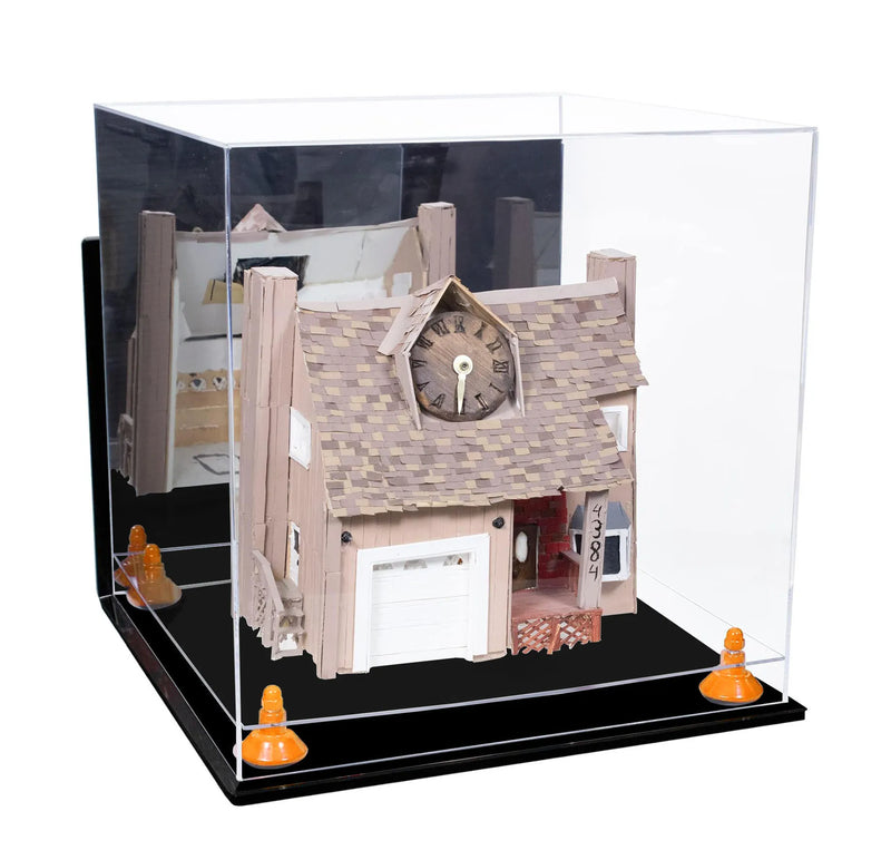 Versatile Display Case - Large Square Box with Risers, Mirror Case and Wall Mounts 15.5" x 15.5" x 15.5" (A118)