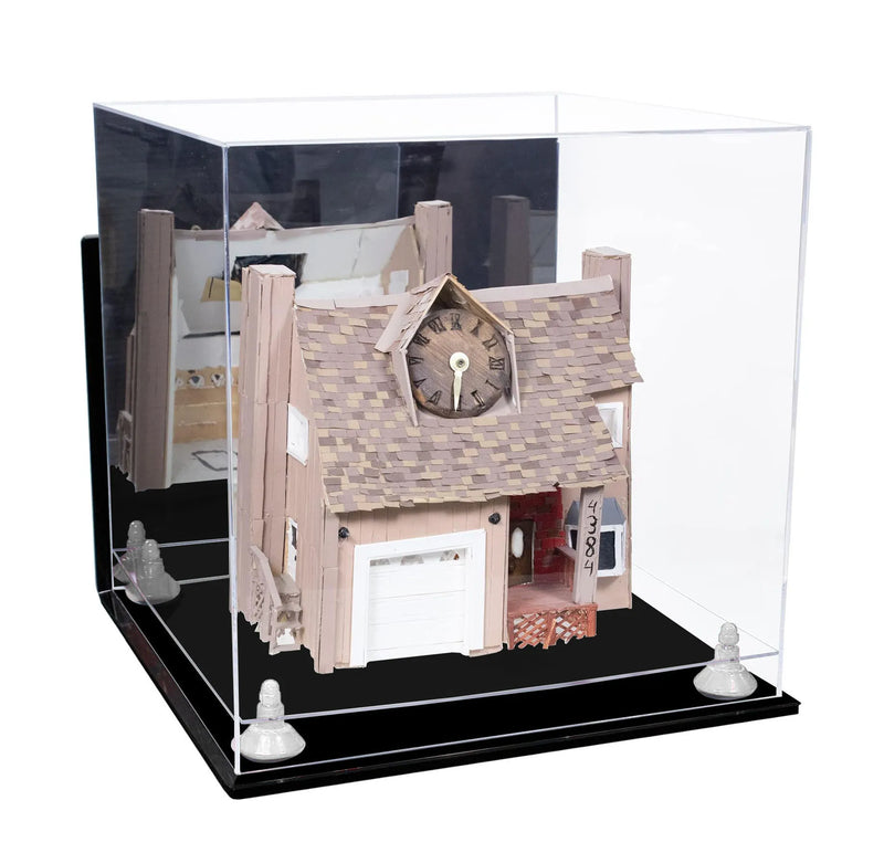 Versatile Display Case - Large Square Box with Risers, Mirror Case and Wall Mounts 15.5" x 15.5" x 15.5" (A118)
