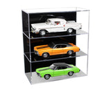 Clear Acrylic 1:18 Scale Diecast Model Car Display Case with 3 Shelves (A122)