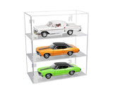 Clear Acrylic 1:18 Scale Diecast Model Car Display Case with 3 Shelves (A122)