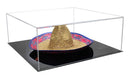 Clear Acrylic Sombrero or Large Hat Display Case with Black Base