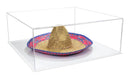 Crystal Clear Acrylic Large Hat Display Case with White Base