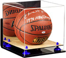 Acrylic Full Size Basketball Display Case - Mirror Wall Mounts for Sale On BetterDisplayCases
