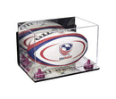 Acrylic Rugby Ball Display Case for sale on better display cases