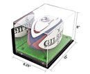 Acrylic Rugby Ball Display Case for sale on better display cases
