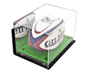 Acrylic Rugby Ball Display Case for sale on better display cases