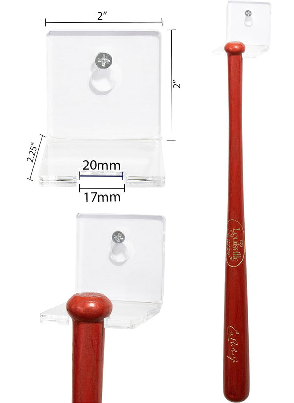 Acrylic Wall Mounts and Display Stands for Small Mini Baseball Bat