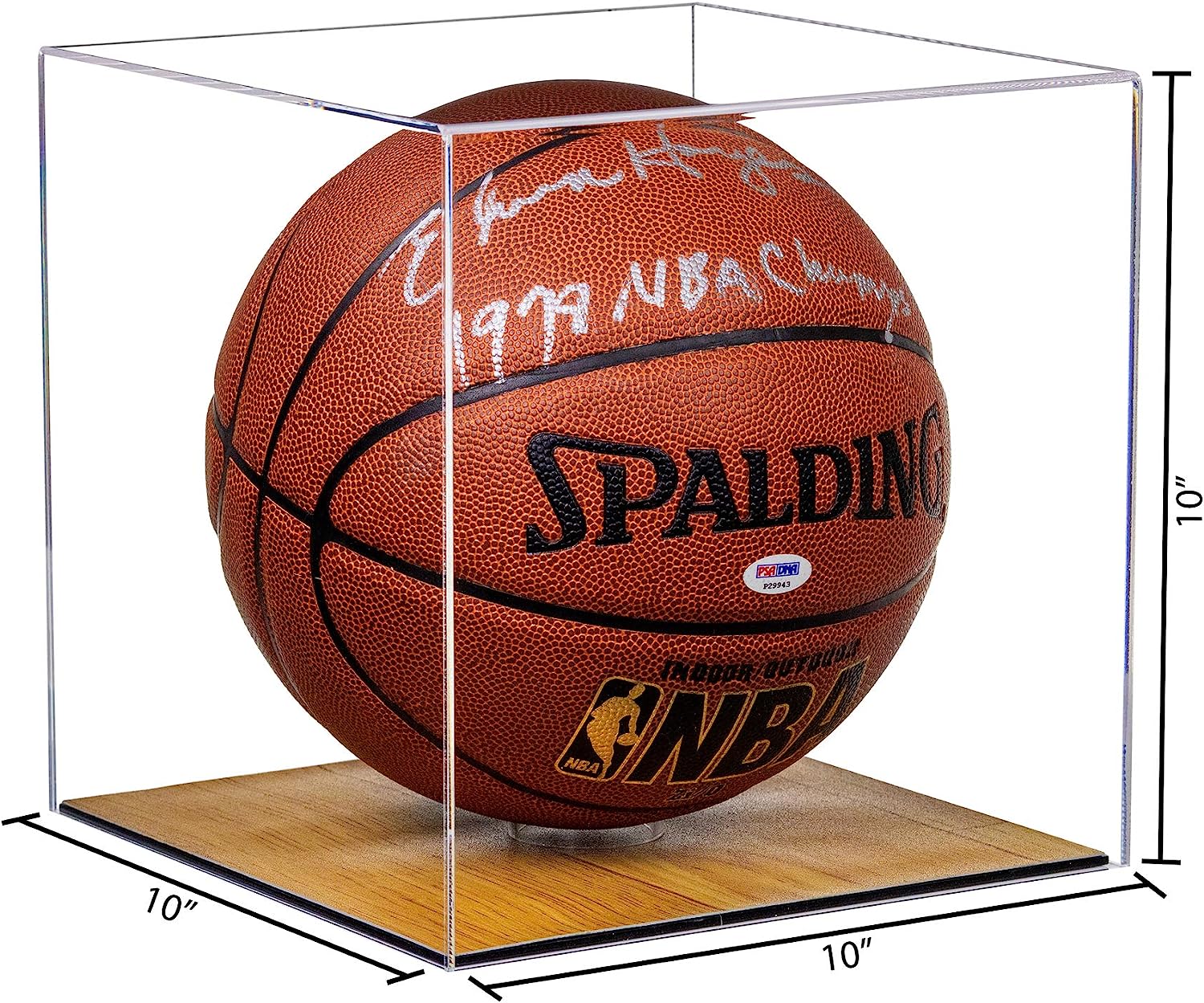 Acrylic Basketball Display Case with Wood Floor Better Display Cases