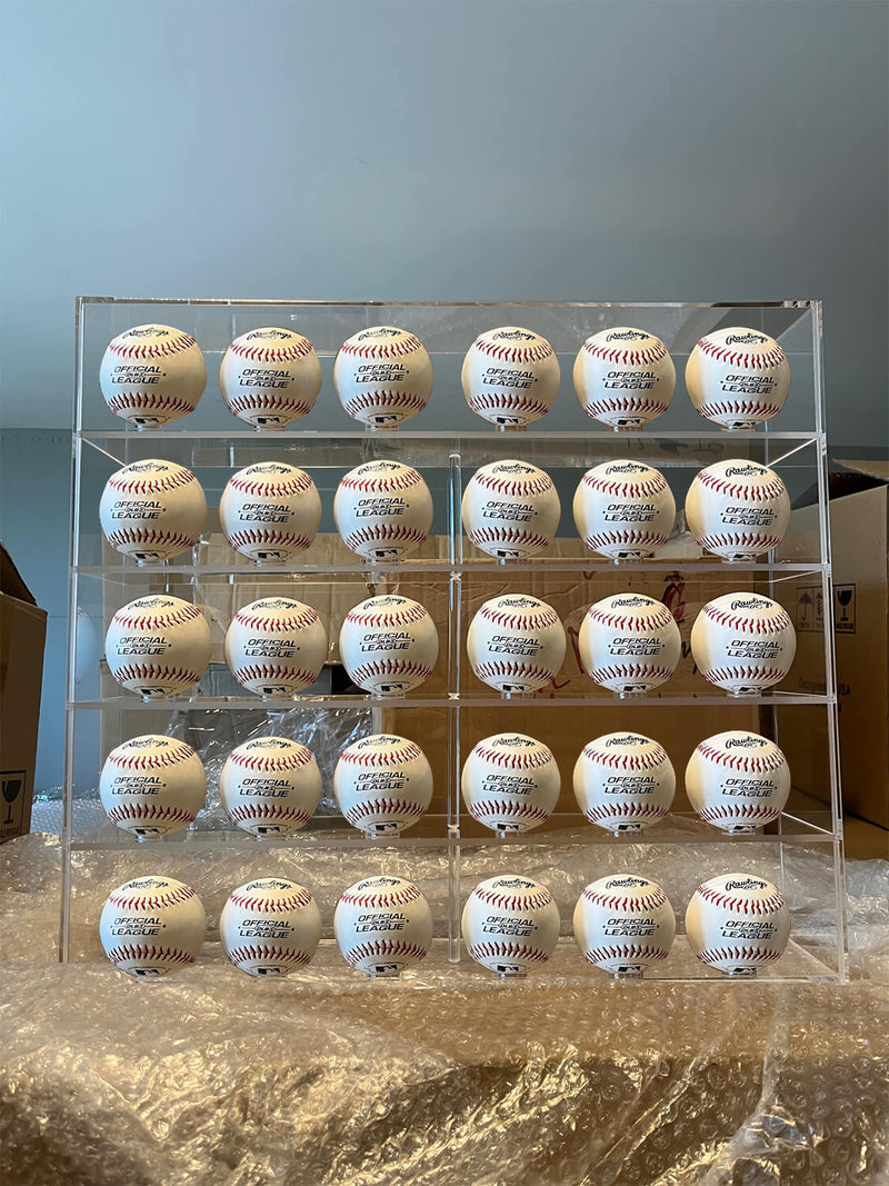 Clear Acrylic Baseballs Display Case with 5 Shelves (A123A)