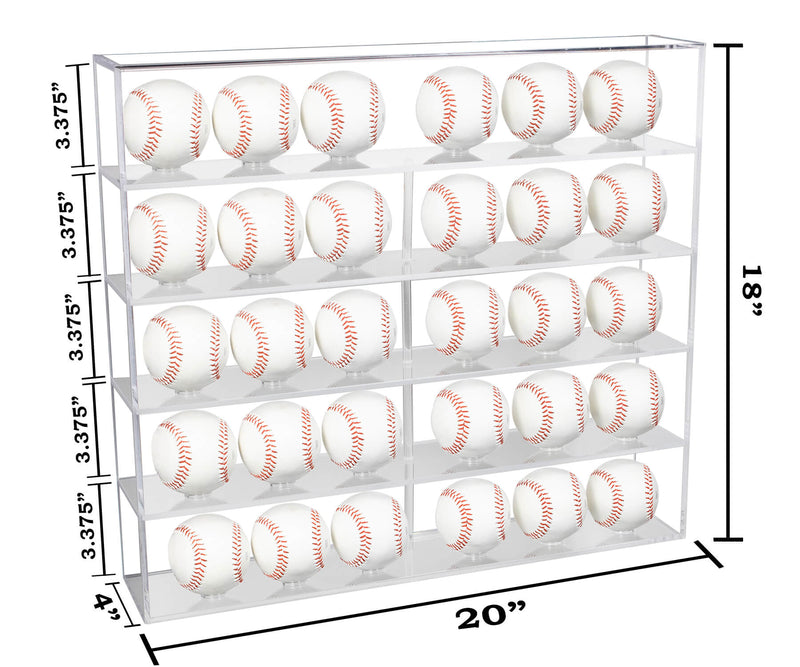 Clear Acrylic Baseballs Display Case with 5 Shelves (A123A)