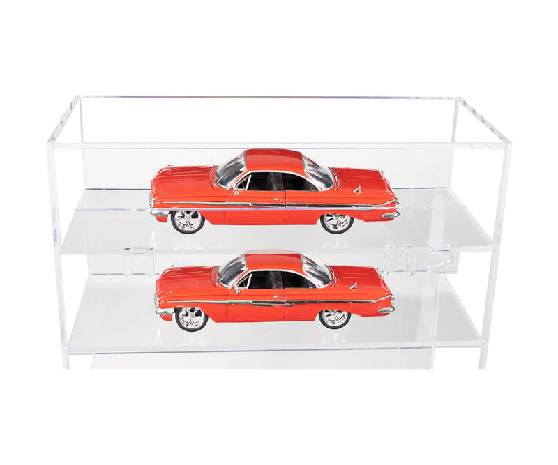 Clear Acrylic Diecast Model Car Display Case with Shelves