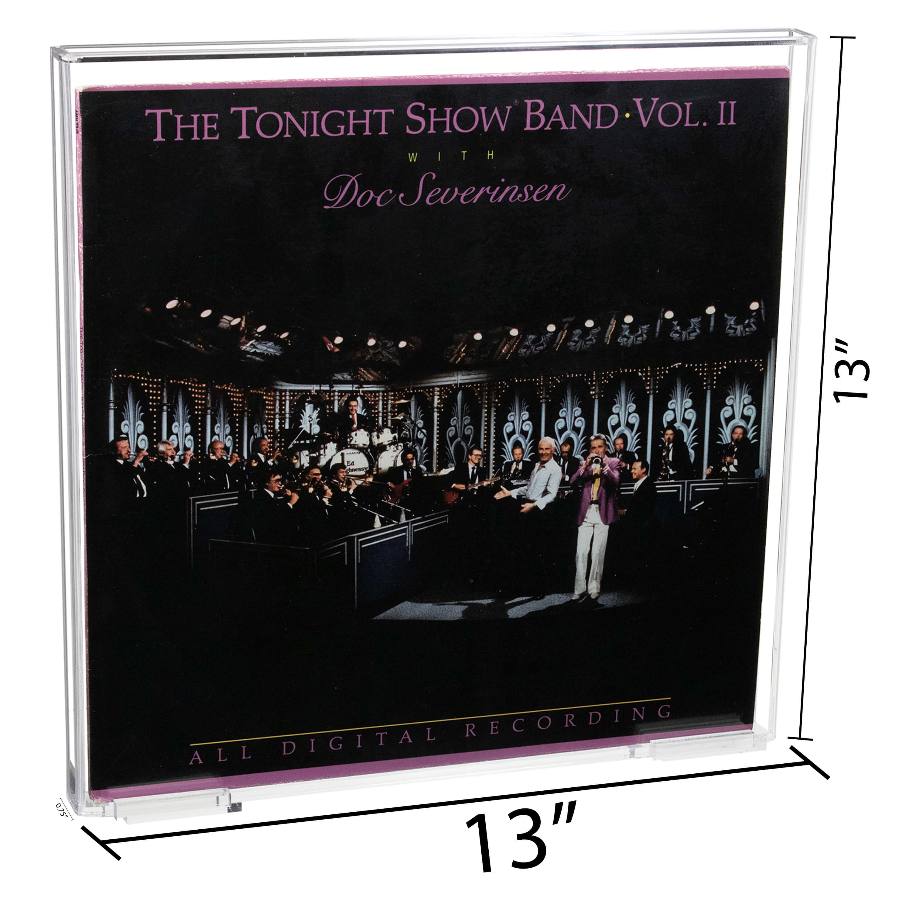 Acrylic Vinyl Record Holder Display Case w/ Wall Mounts - 13x 0.75x13 ...