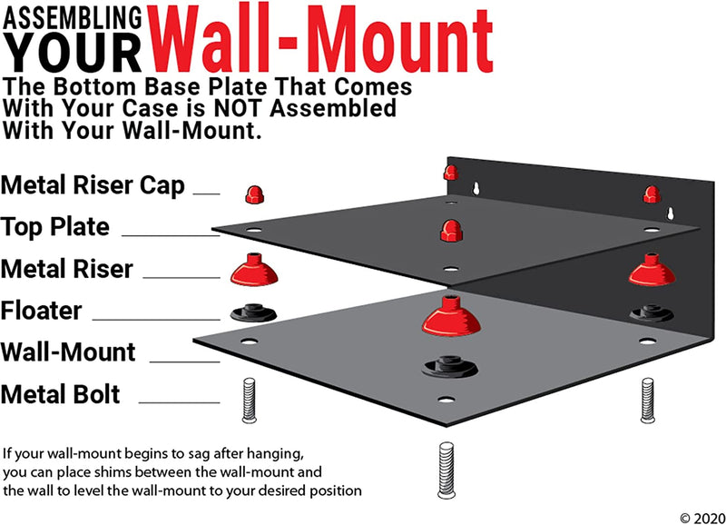 Acrylic Cowboy Hat Display Case - Mirror Wall Mounts 16" x 13" x 12" (V61B/A024-B)