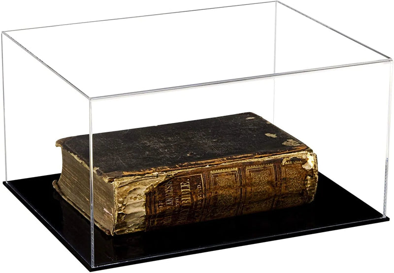 Acrylic Book Display Case with Risers 15.25 X 12 X 8