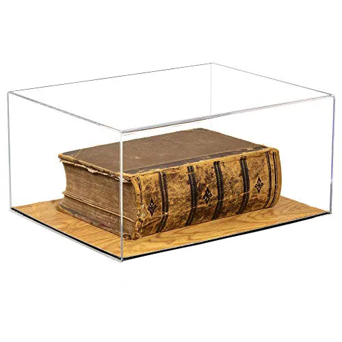 Acrylic Book Display Case with Risers 15.25 X 12 X 8