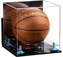 Mirror back panel inside clear acrylic full size basketball display case