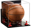 Acrylic full size basketball display case with mirror back and clear base