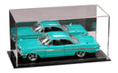Transparent acrylic case for protecting and displaying collectibles