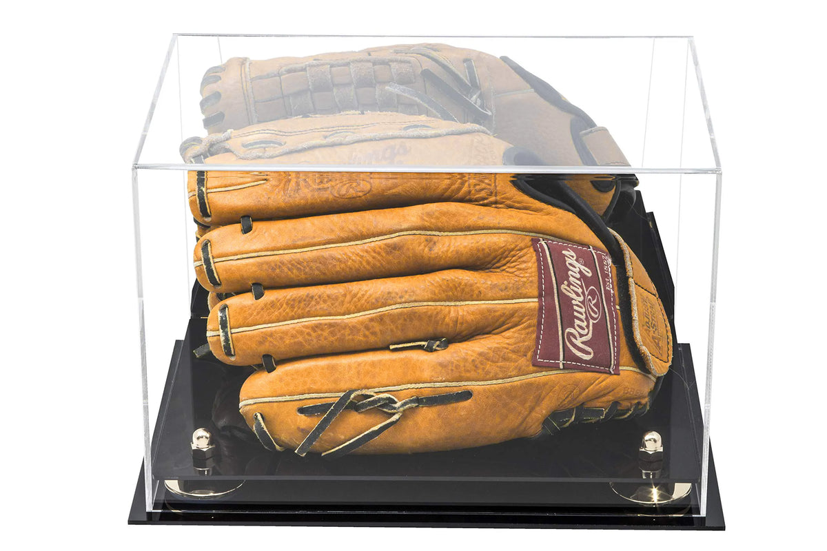 Acrylic Baseball Glove Display Case - Mirror No Wall Mounts