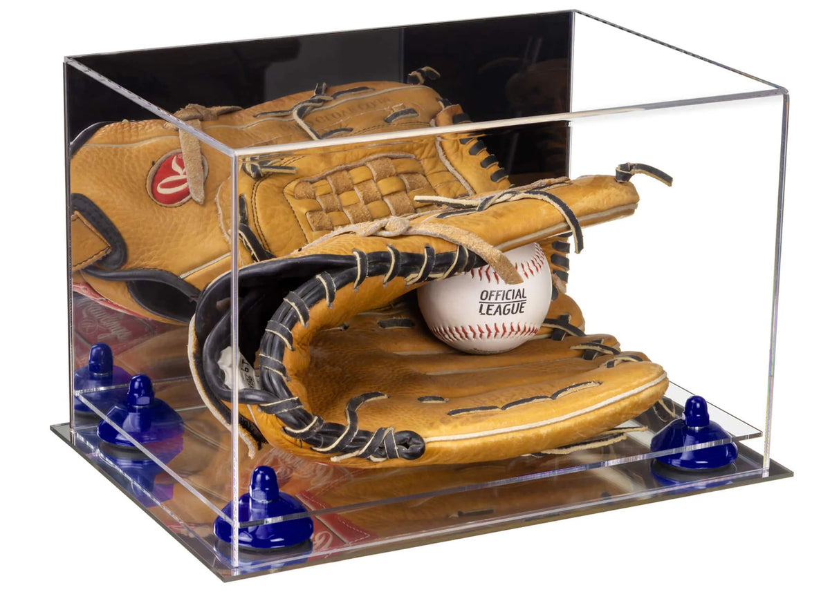 Acrylic Baseball Glove Display Case - Mirror No Wall Mounts