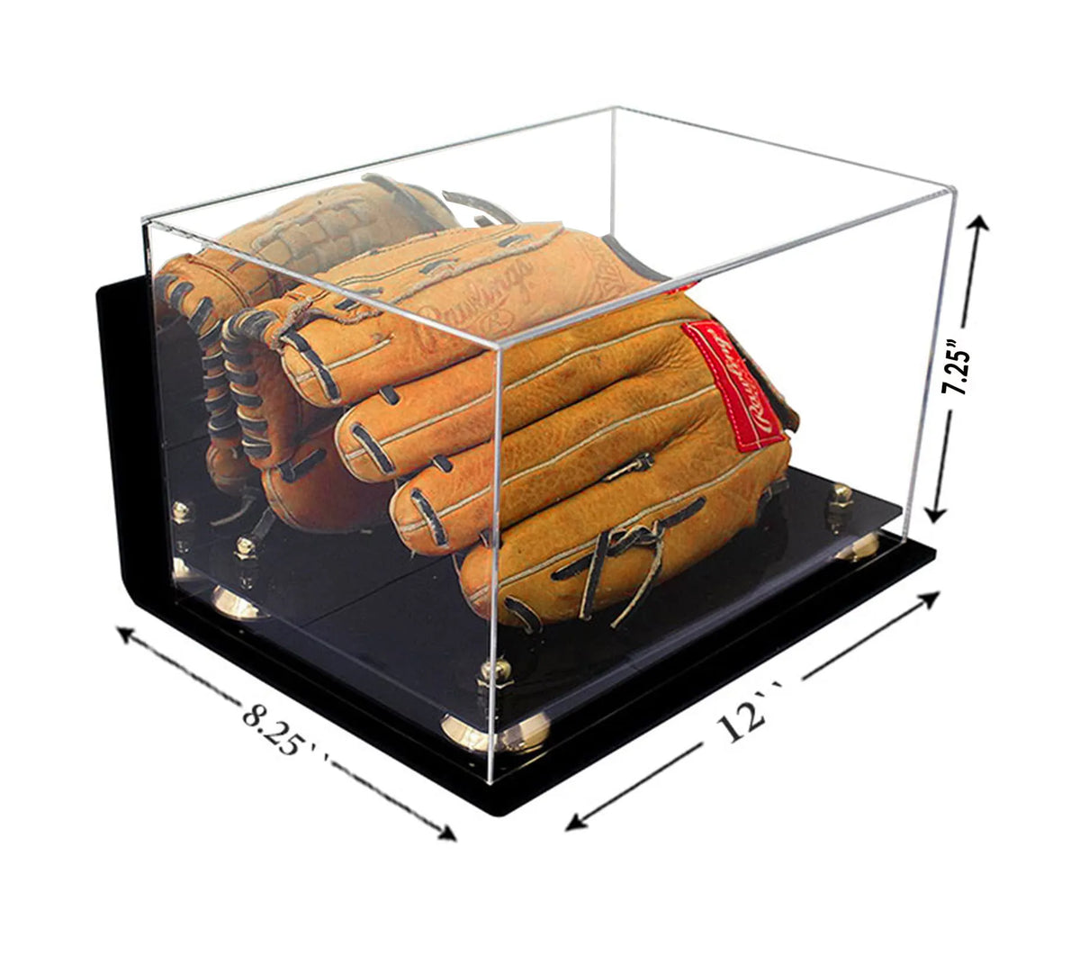 Acrylic Baseball Glove Display Case - Mirror Wall Mounts