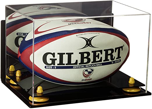 Acrylic Rugby Ball Display Case - Mirror Wall Mount (B41/A004)