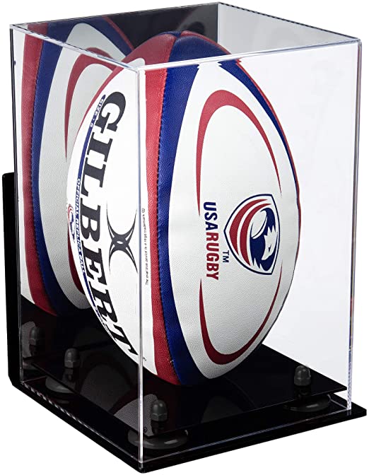 Acrylic Rugby Ball Display Case - Mirror Wall Mount (B41/A004)