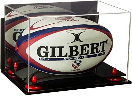 Acrylic Rugby Ball Display Case - Mirror Wall Mount (B41/A004)