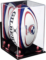 Acrylic Rugby Ball Display Case Vertical - Mirror Wall Mount(A060/B42)